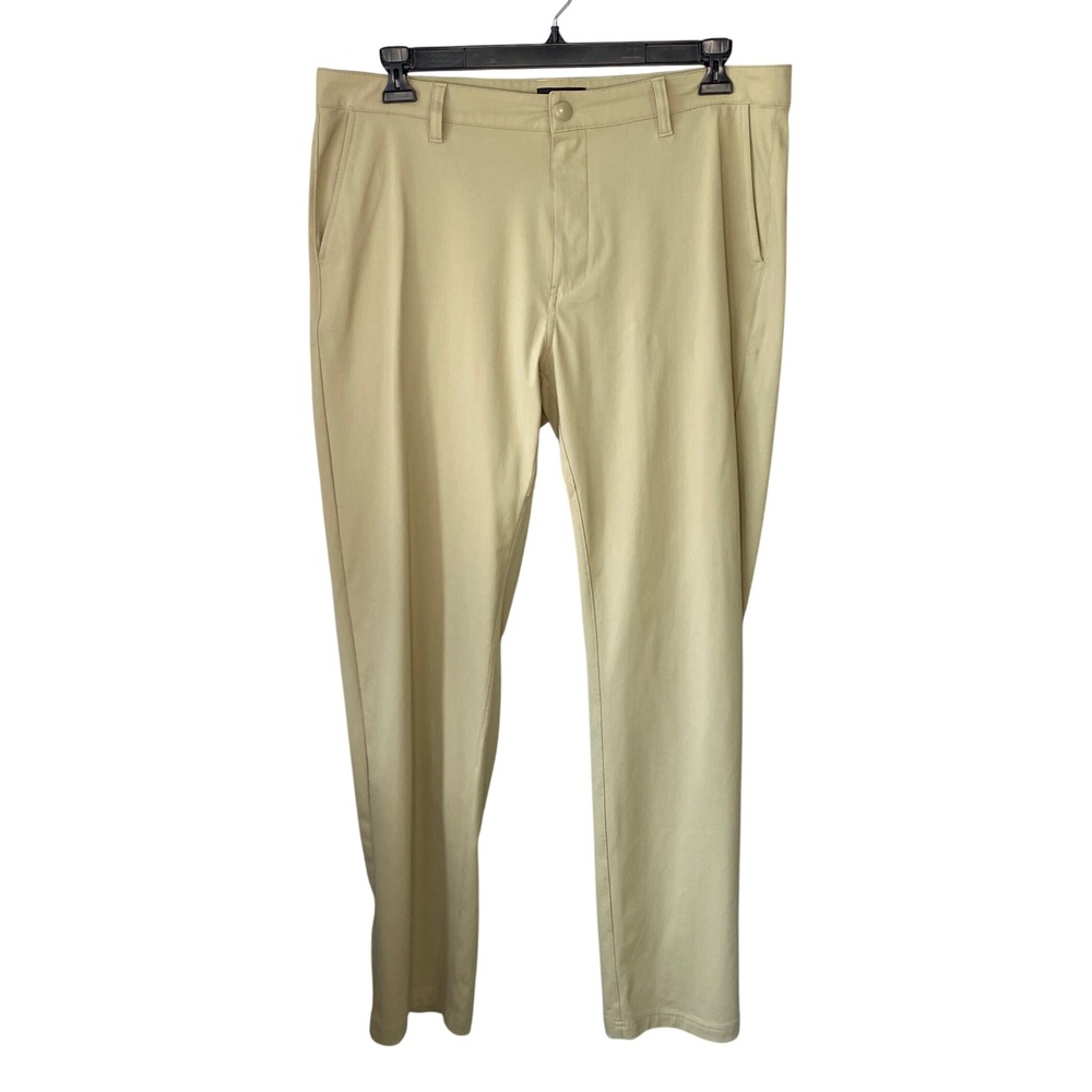 Quince Mens Performance Chino Pants Khaki Tan 36x34 Stretch Golf Travel Trousers